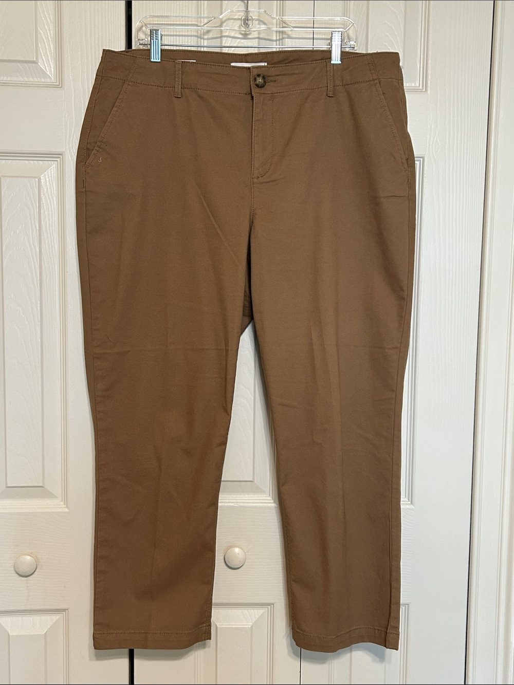 LOFT Monroe Curvy Brown Chino Ankle Pants - Sz 16 - Excellent Condition - Picture 2 of 8